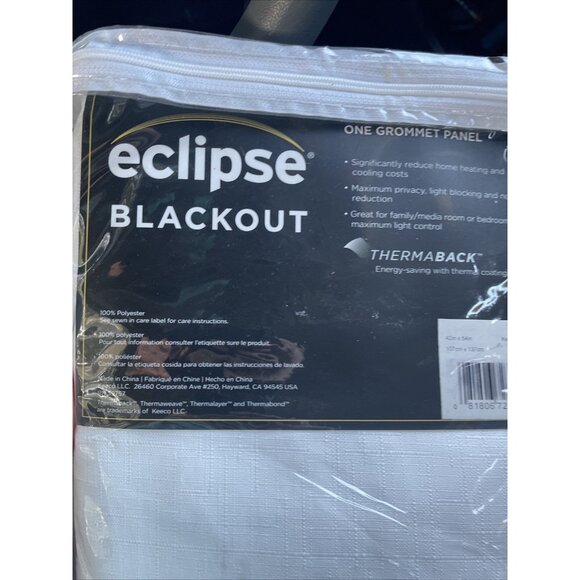 Eclipse Kendall Grommet Top Blackout Single Curtain Panel, 42x54 - Picture 3 of 8